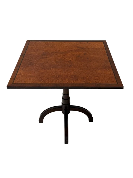 Art Deco Tilt-Top Table, Solid Walnut & Burl, Swedish Design, 1930s